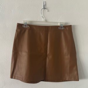 Brown Leather Skirt